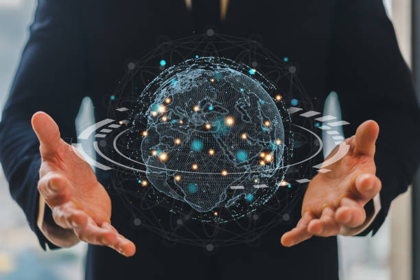istock Human hand hold digital technology link internet connection, earth, global, world, financial and banking, online communication, digital link tech, metaverse, business, big data analytics, intelligence 2159476851