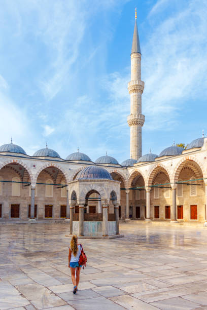 istock Female tourist in the mosque 2159477686