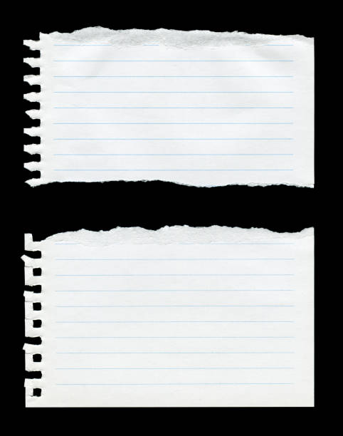 Torn spiral notebook page paper background textured stock photo