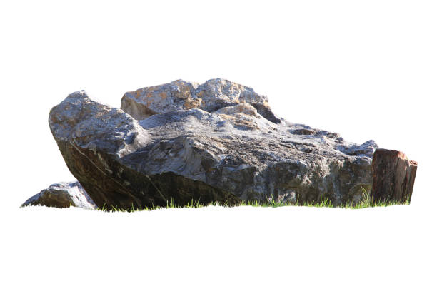 istock one rock isolated on white background with clipping path.Selection focus. 2159480646