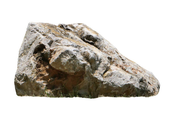 istock one rock isolated on white background with clipping path.Selection focus. 2159480957