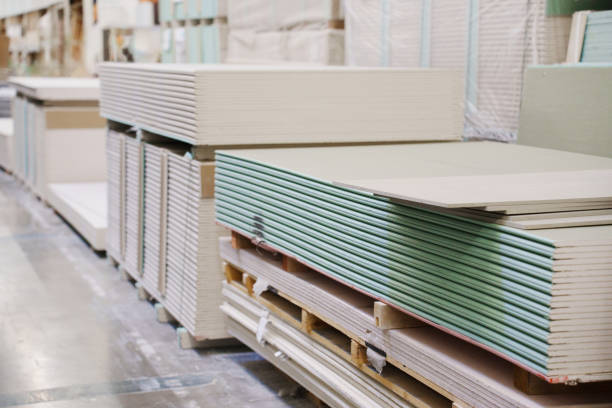 istock water repellent gypsum board on a rack in a hardware store. 2159482876