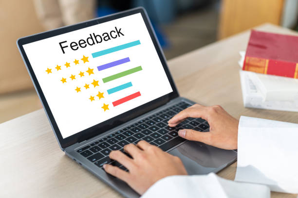 istock Customer Satisfaction Survey concept, 5-star satisfaction, service experience rating online application, customer evaluation product service quality, satisfaction feedback review, good quality most 2159483216