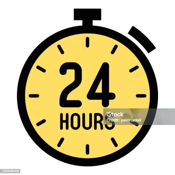 Ilustración de 24 Horas Concepto De Tiempo Temporizador Cronómetro