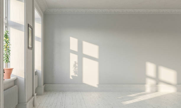 interior design empty room - sala de casa imagens e fotografias de stock