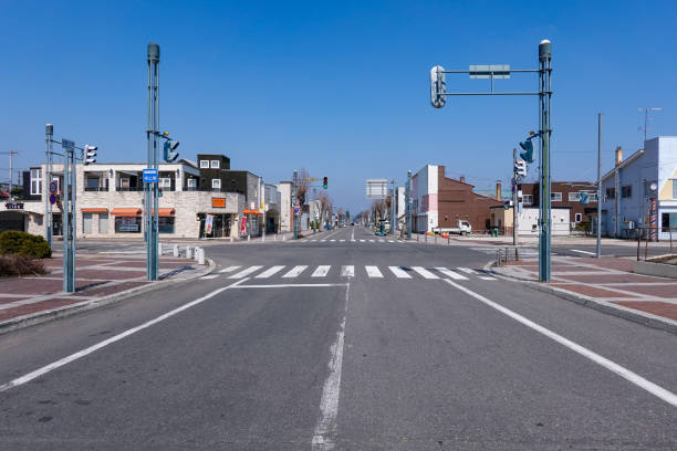 A view of the area around Memuro Station on the JR Nemuro Main Line in Memuro Town, Hokkaido, on a sunny day in April 2024.