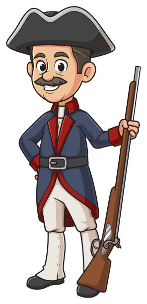 istock American minuteman soldier cartoon illustration 2159488877
