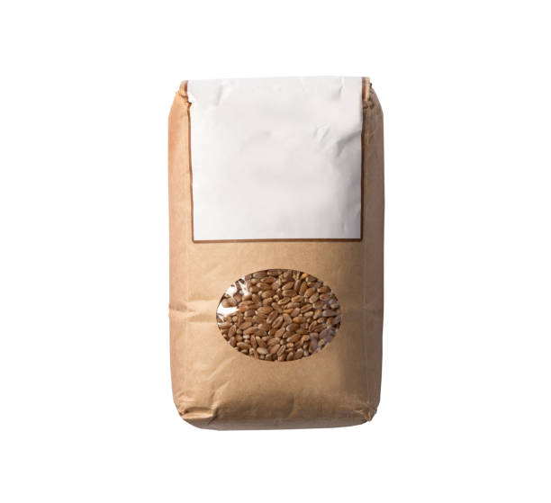 istock Kraft paper pouch mock up for coffee beans. Blank craft coffee bean pack mock up on isolated white background 2159489376
