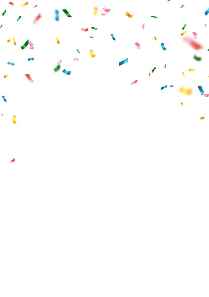 istock Colorful confetti background that zig-zags falling for the celebration. festival decoration vector illustration 2159489741