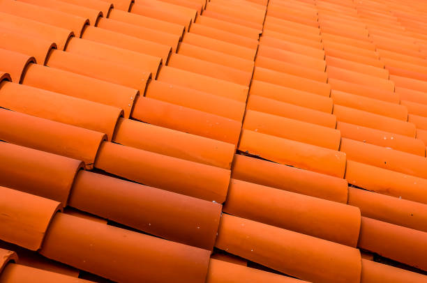 istock Tiles on the Building Roof Texture 2159494077
