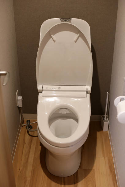 istock White ceramic toilet bowl in toilet room 2159496160