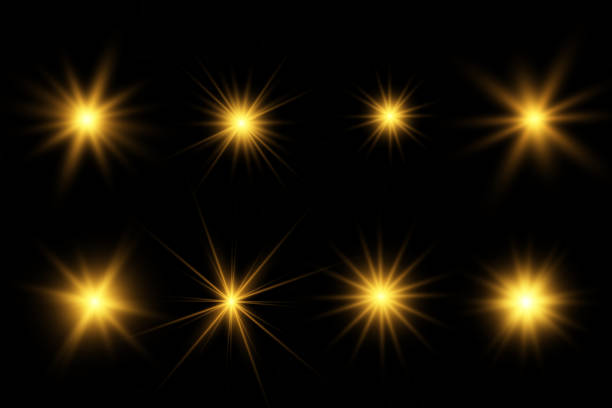 istock Spark of light.The star flashes brightly.Set of glowing effects. 2159498370