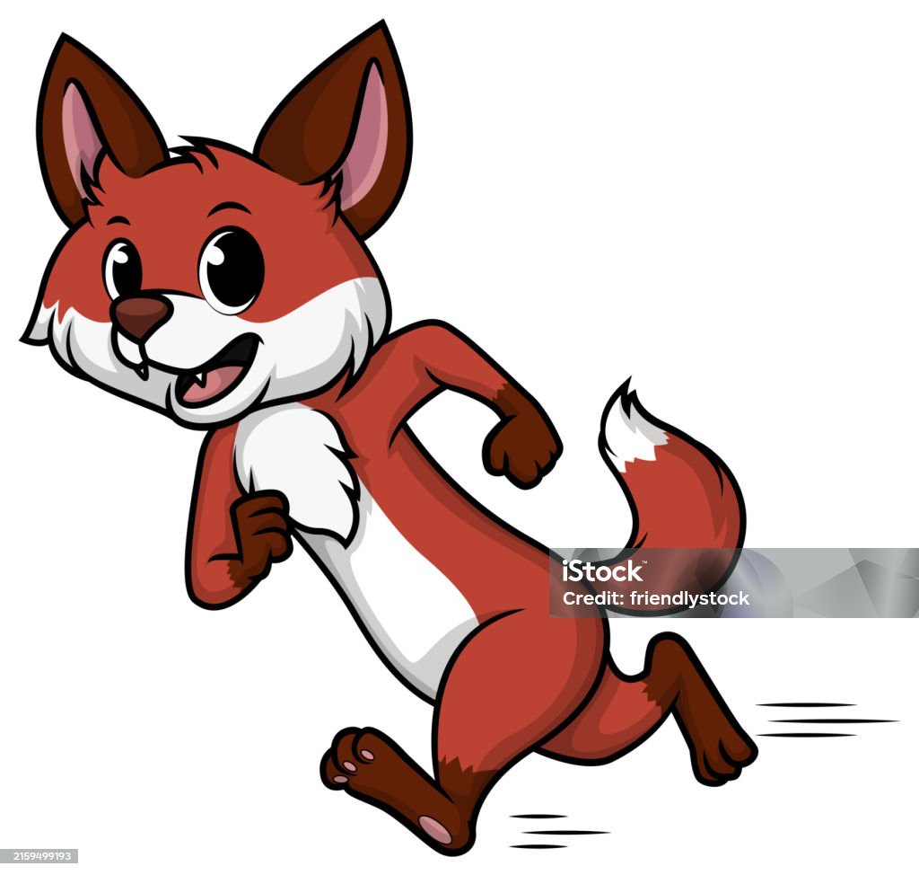 Fox Fast Fox Running Fast Cartoon Illustration Stock Illustration - Download ...