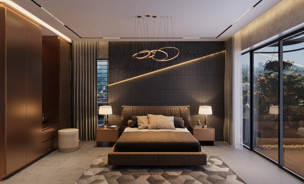 istock Sleek Serenity Modern Bedroom Oasis in a Luxury Home 2159502031