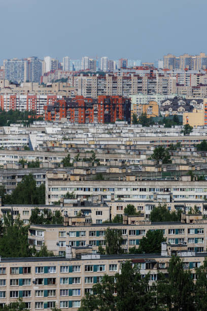 istock Modern multi-storey residential building is modern. Panel brick high-rise building 2159511548