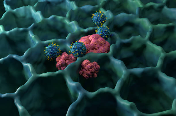 istock CAR T cell therapy in lung cancer (LC) - isometric view 3d illustration 2159513747