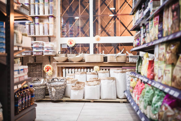 istock Cozy Evening Grocery Store Aisle 2159516378