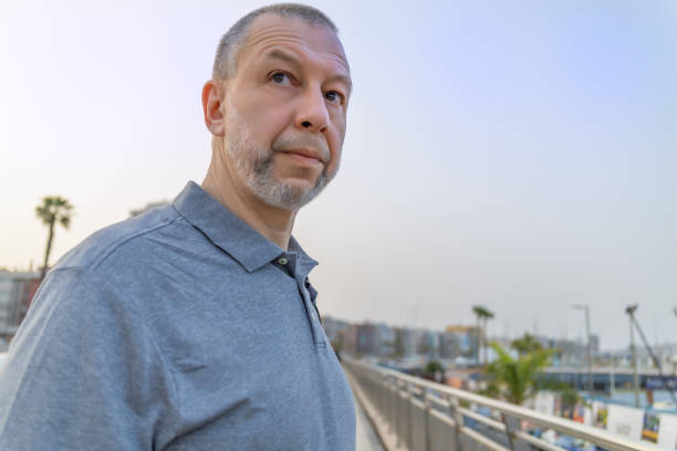 Mature man travelling in Las Palmas de Gran Canaria
