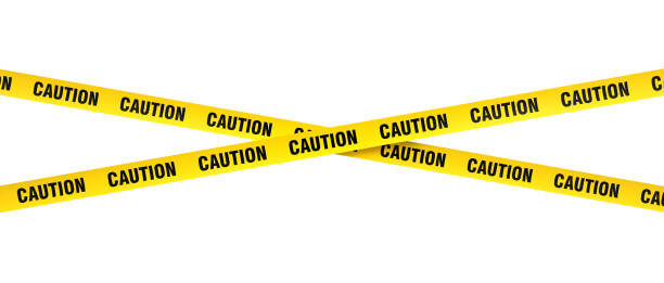 istock Yellow caution tape on transparent background 2159521337