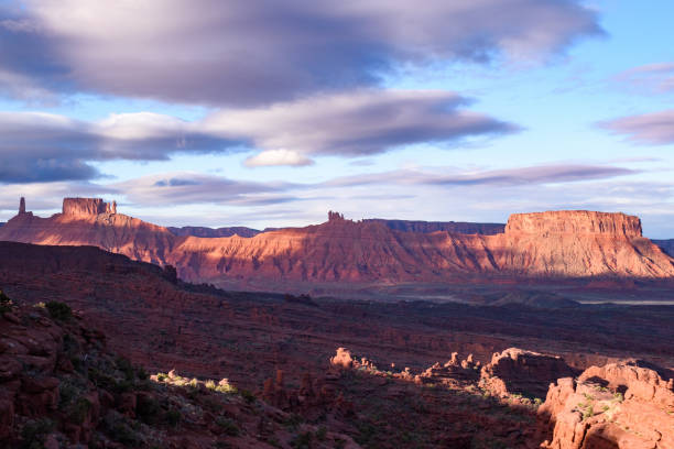 istock Stunning Moab Utah Landscape View at Sunrise Featuring Red Rock Formations 2159525787