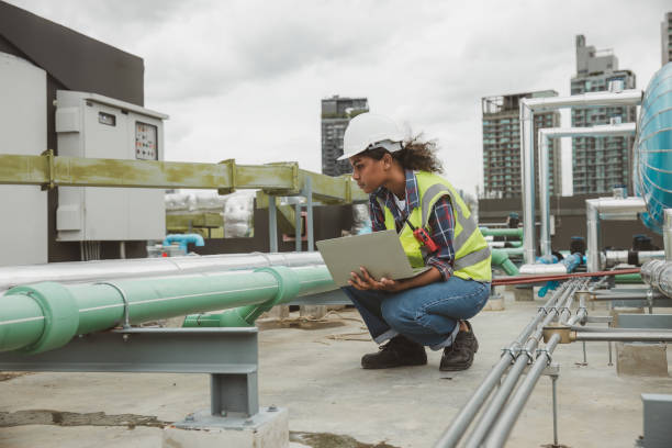 istock Industrial engineer work on site. engineer visit and inspection site engineer at industrial site. Inspector engineer check and working on site 2159527156