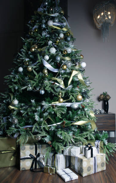 istock gifts and presents under a beautiful christmas tree 2159529915
