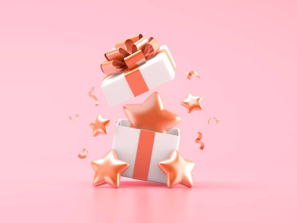 istock Open gift box with five golden stars 2159531633