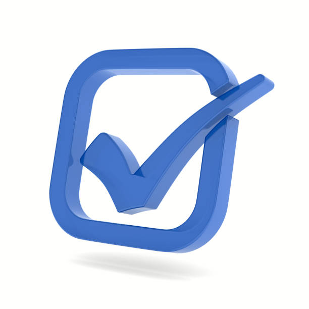 istock Transparent check mark sign on white background. Isolated 3D illustration 2159533877