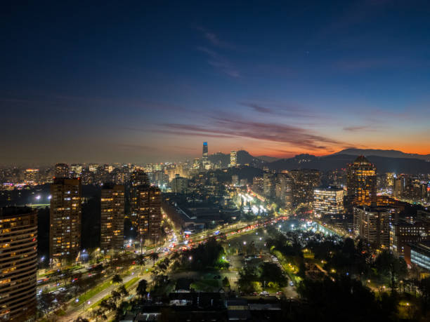 istock Santiago de Chile Winter Dusk Skyline Providencia Downtown 2159535635