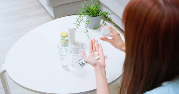 istock Asian woman addicted antidepressant 2159537702