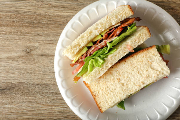 Close up bacon sandwich
