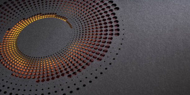 istock Intricate Circular Paper Cutout Design with Warm Gradient Hues on a Dark Background 2159550549