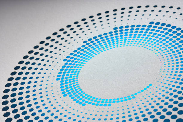 istock Elegant Circular Paper Cutout Design with Blue Gradient on Light Background 2159550588