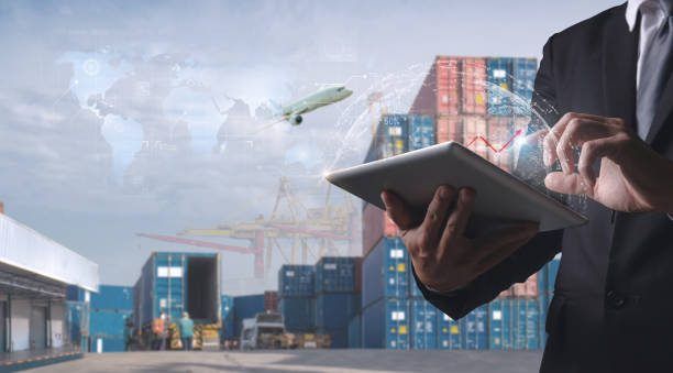 istock Digital Logistics Management at Shipping Port 2159551693