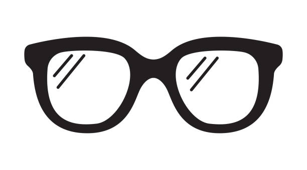 Hand drawn icon of glasses. Hand drawn icon of glasses. Can be used in web design, print, textile, packaging. Vector illustration. eyeglasses stock illustrations