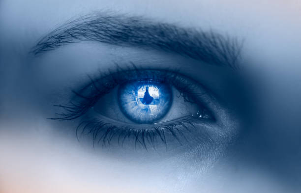 istock Beautiful girl eye with blue make-up. 2159554762