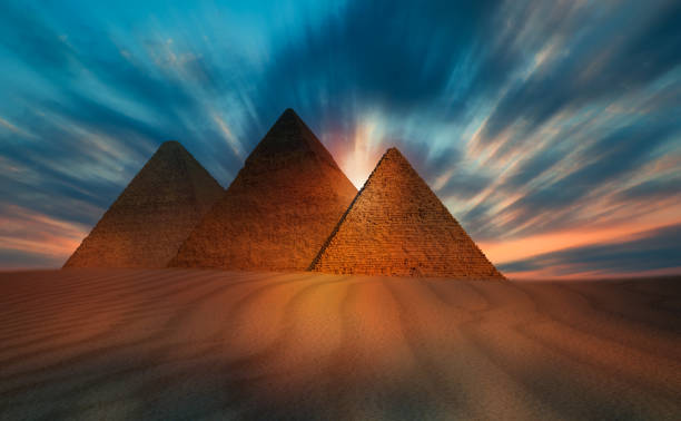 istock Giza Pyramid Complex at amazing sunset sky - Cairo, Egypt 2159556813