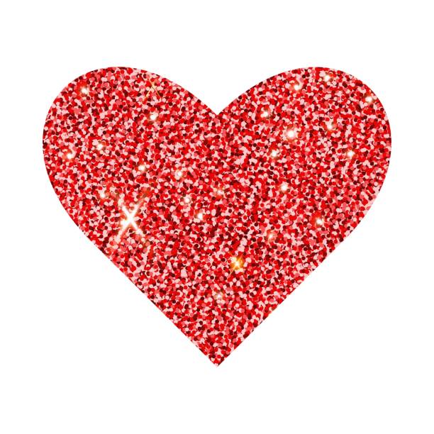 istock Vector glitter red heart. Gold red  shiny heart. 2159559349