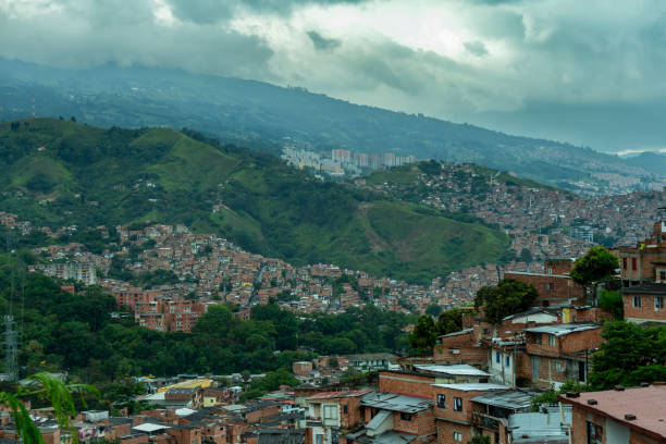 istock Panoramic view of Medellin from the Comuna 13 district 2159560384