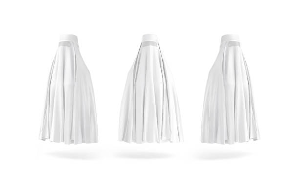 istock Blank white muslim female burqa mockup, front and side view 2159568454