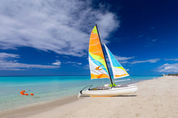 istock Beautiful sandy beach in Cuba. Summer exotic vacation 2159571956