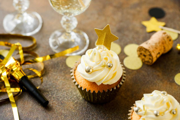 istock New year Party table decoration with food and drinks 2159579406