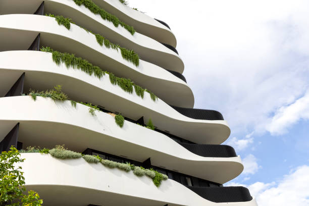 istock Closeup new, modern apartment building, background with copy space 2159580190