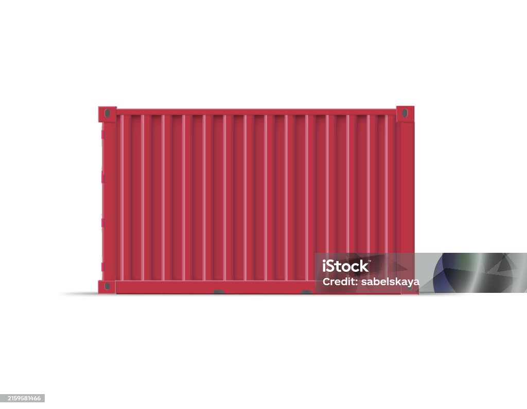 Container Shadow Closed Classic Iron Small Red Container With Shadow Stock Illustration ...