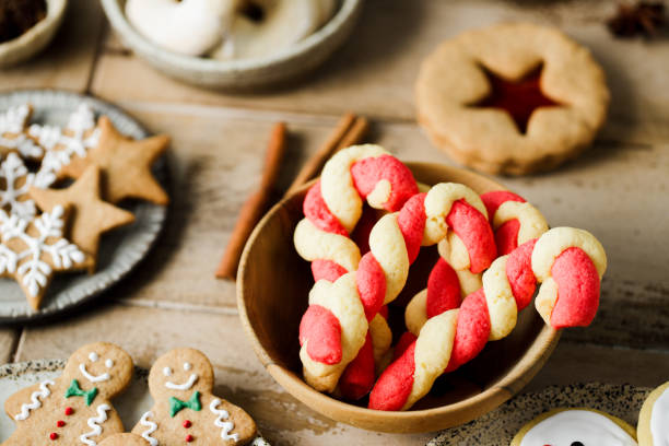 istock Fresh Christmas sweets on wooden table in kitchen 2159581535