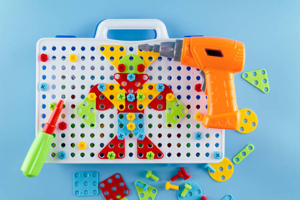 istock Electric Screwdriver Screw Driving Game Set Cordless Screwdriver Children's Motor Development 2159583818