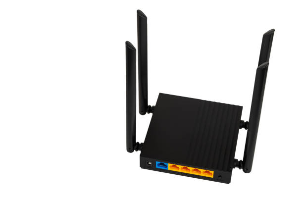 istock Wi-Fi router wireless Internet transmitter in the office and at home, isolated on white background 2159586208