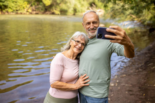 istock Elderly Couple Taking a Selfie 2159591292