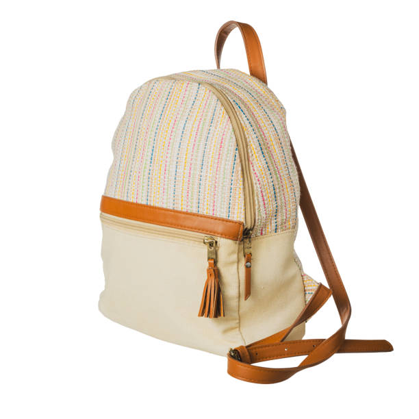 istock Fabric backpack for everyday wear, shoulder bag isolated on white background 2159594392