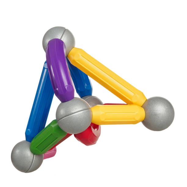 istock Magnetic constructor for children for the development of motor skills, details of constructors isolated on a white 2159594638
